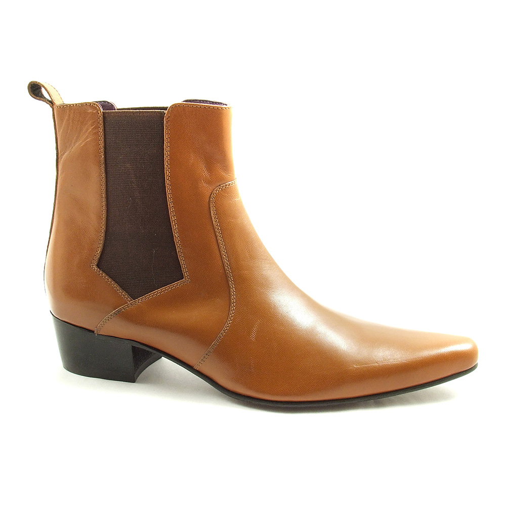 Need Mens Tan Cuban Heel Chelsea Boots? Gucinari Style