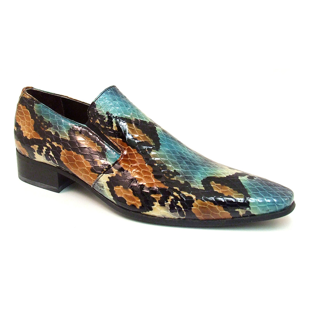 Wow in Blue Python Slip-On Mens Shoes | Gucinari Style