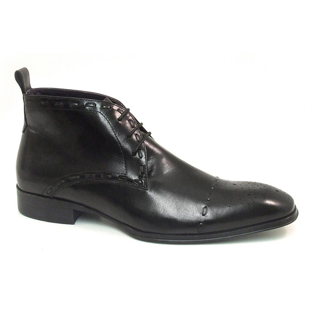 Stylish Black Brogue Boots For Men | Gucinari Footwear