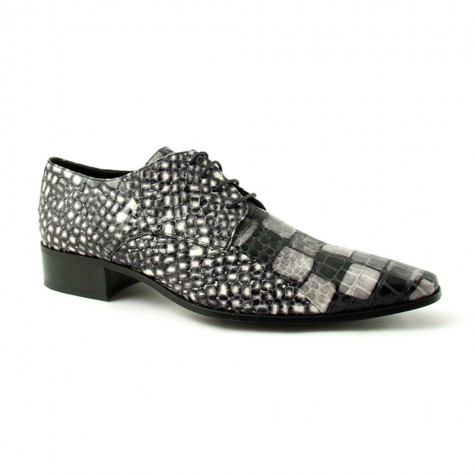 Buy Mens Black White Squares Derby Funky Shoes | Gucinari