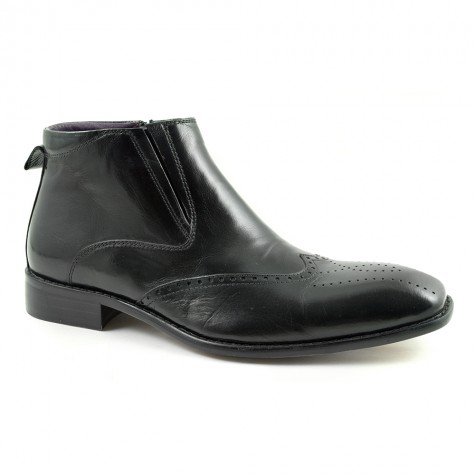 Buy Mens Designer Black Brogue Boots | Gucinari Style