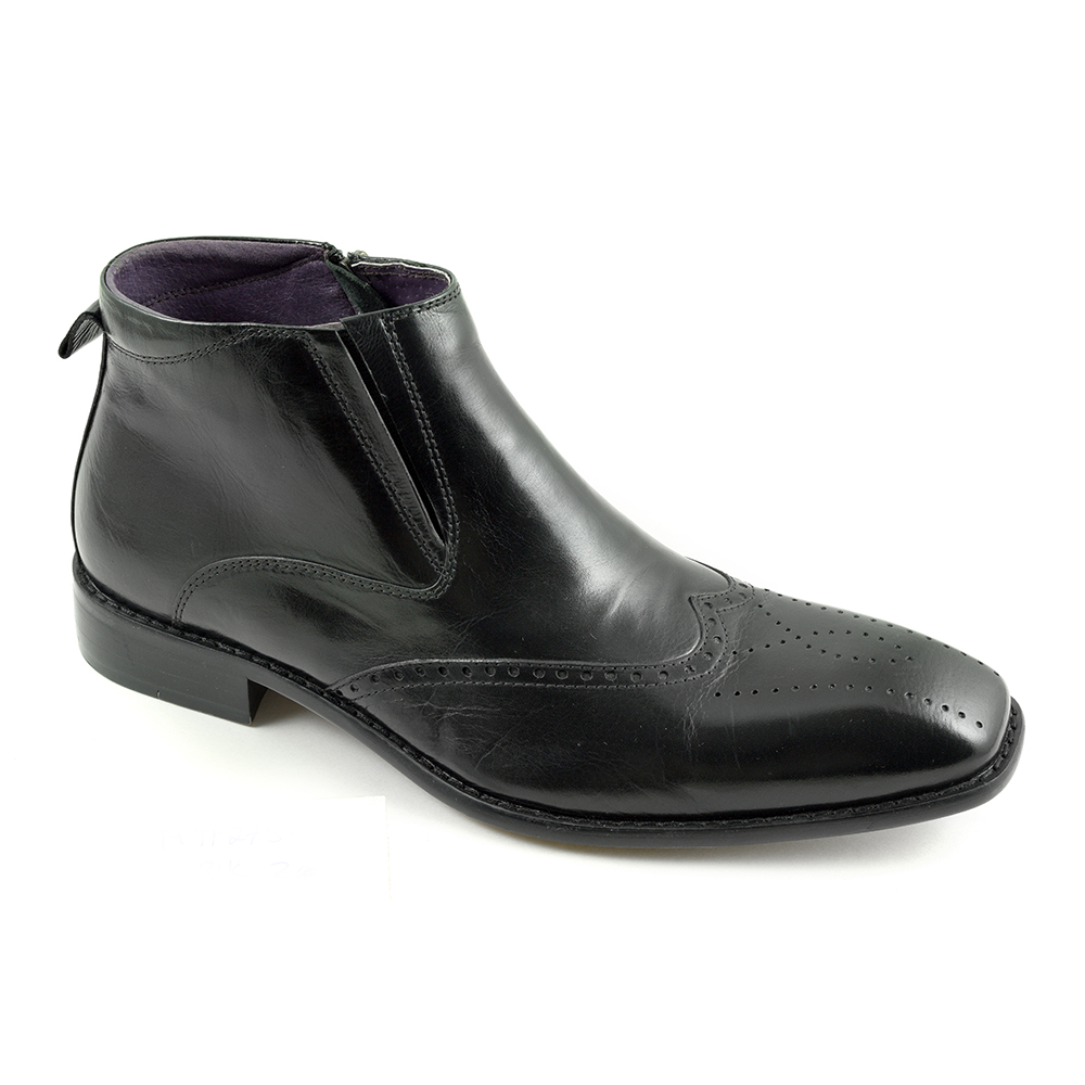 Buy Mens Designer Black Brogue Boots | Gucinari Style