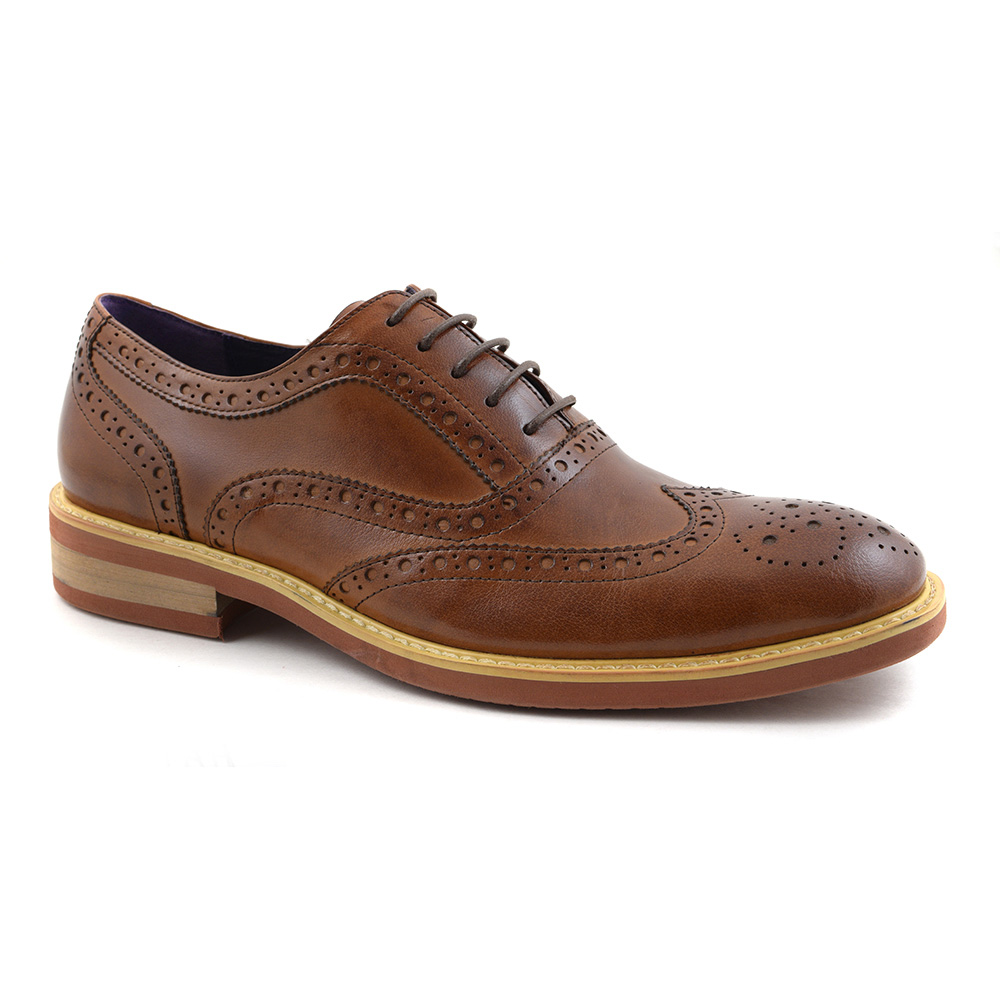 Buy Tan Oxford Brogue Mens Shoes | Gucinari Brogues