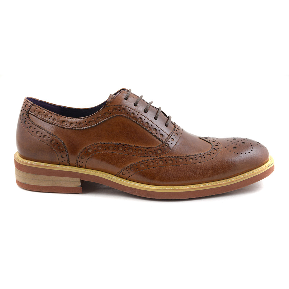 Buy Tan Oxford Brogue Mens Shoes | Gucinari Brogues