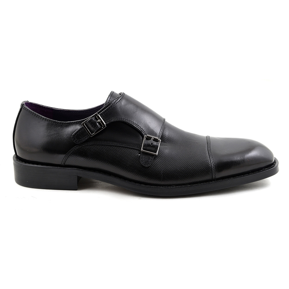 men's black monk strap shoes