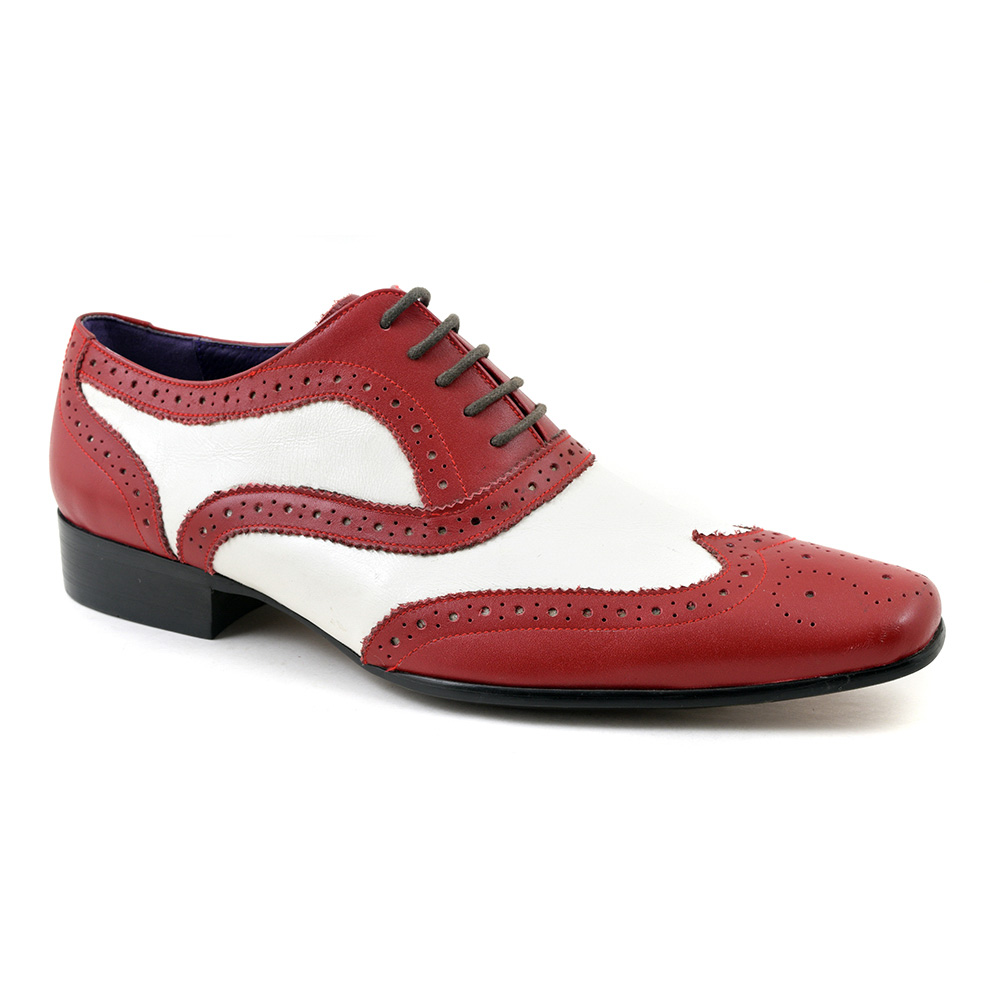 Red White Oxford Two Tone Brogue 