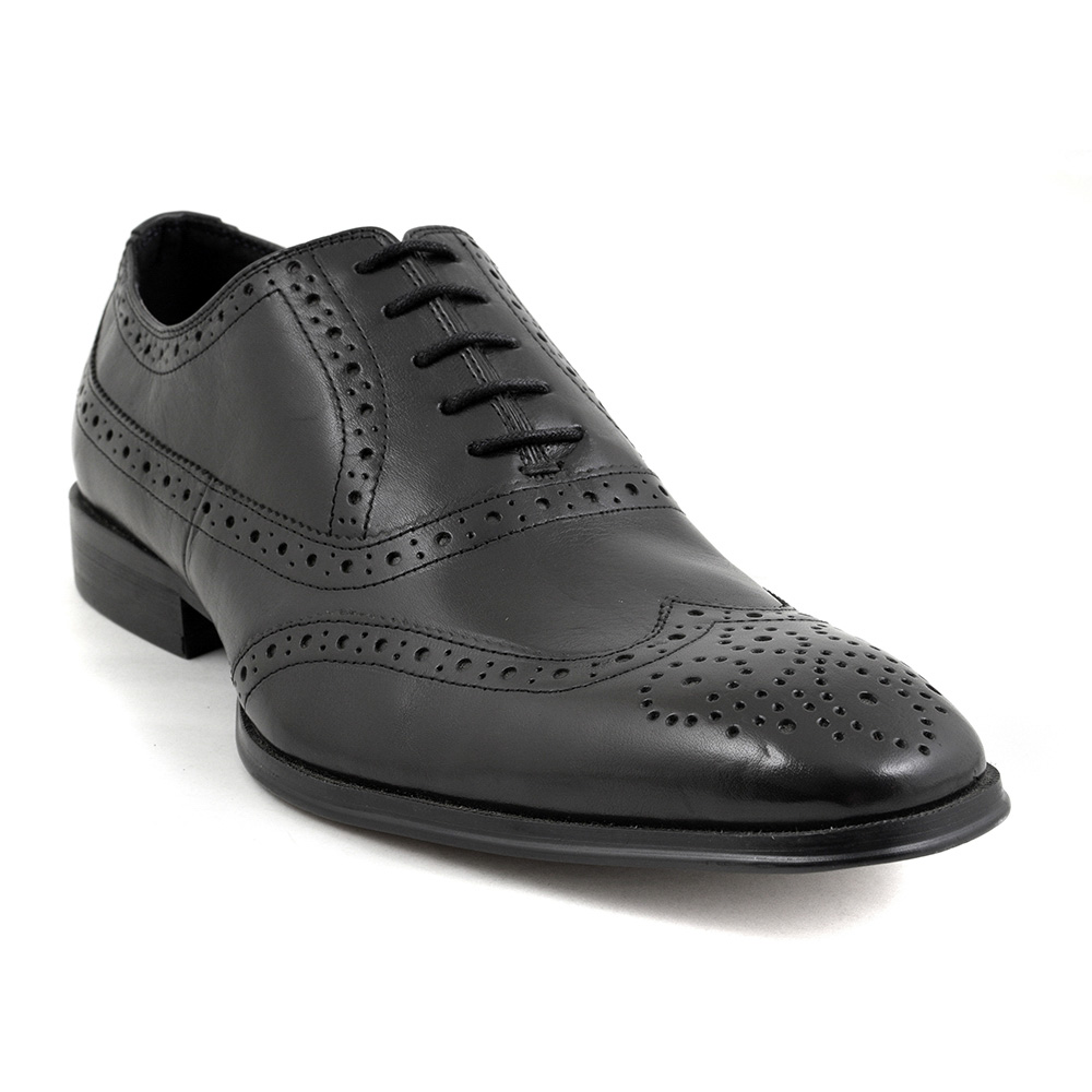 Smart Black Oxford Brogue Mens Shoes | Classic Gucinari