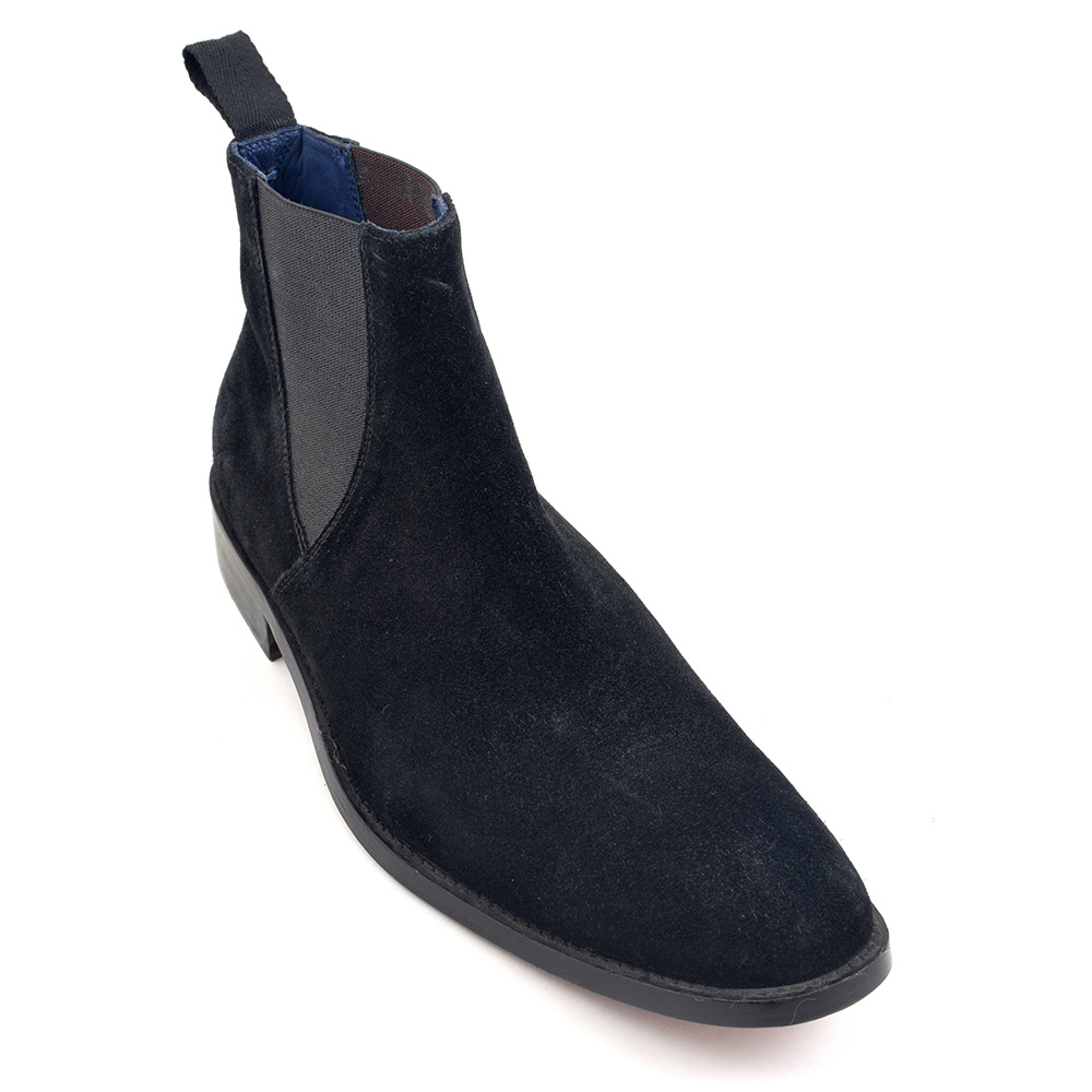 mens black suede chelsea boots uk