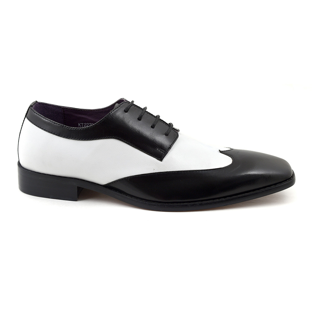 Buy Mens Black White Two Tone Derby Shoes | Gucinari