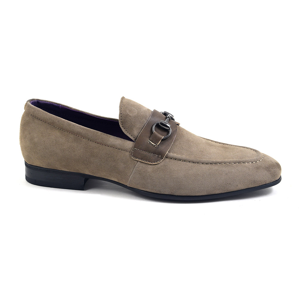 Buy Taupe Suede Buckle Loafers for MEN at GUCINARI