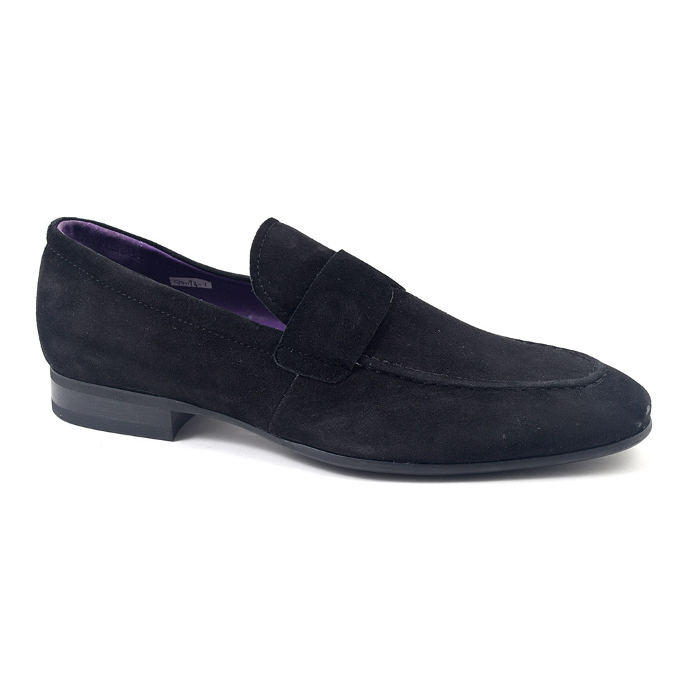 Buy Mens Black Suede Loafers | Gucinari Mens Loafers