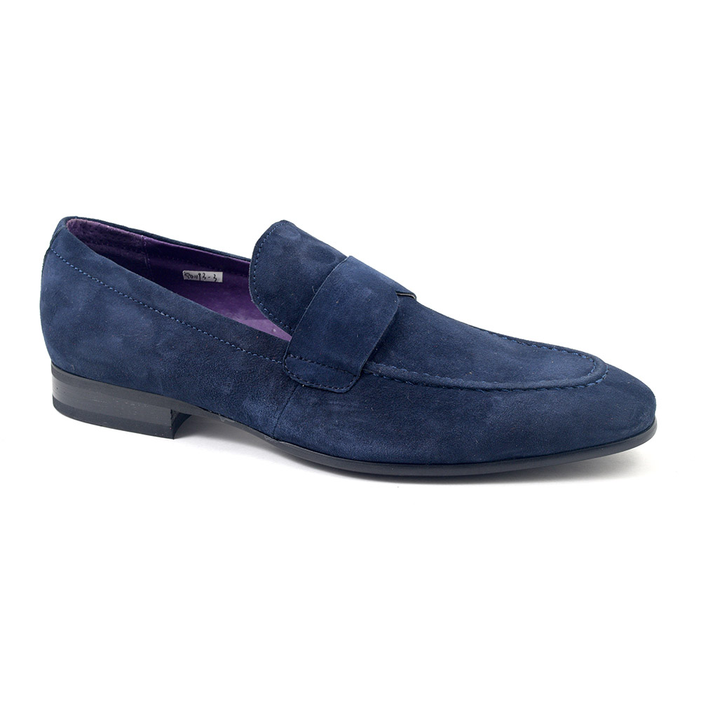 blue suede moccasins men's