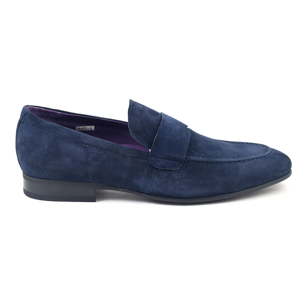 Shop Mens Navy Suede Loafers | Gucinari Mens Loafers