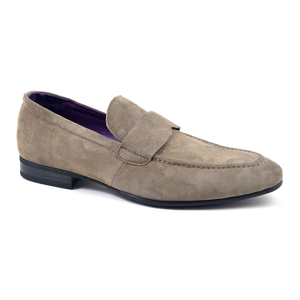 Mens Taupe Suede Loafers | Mens Loafers 