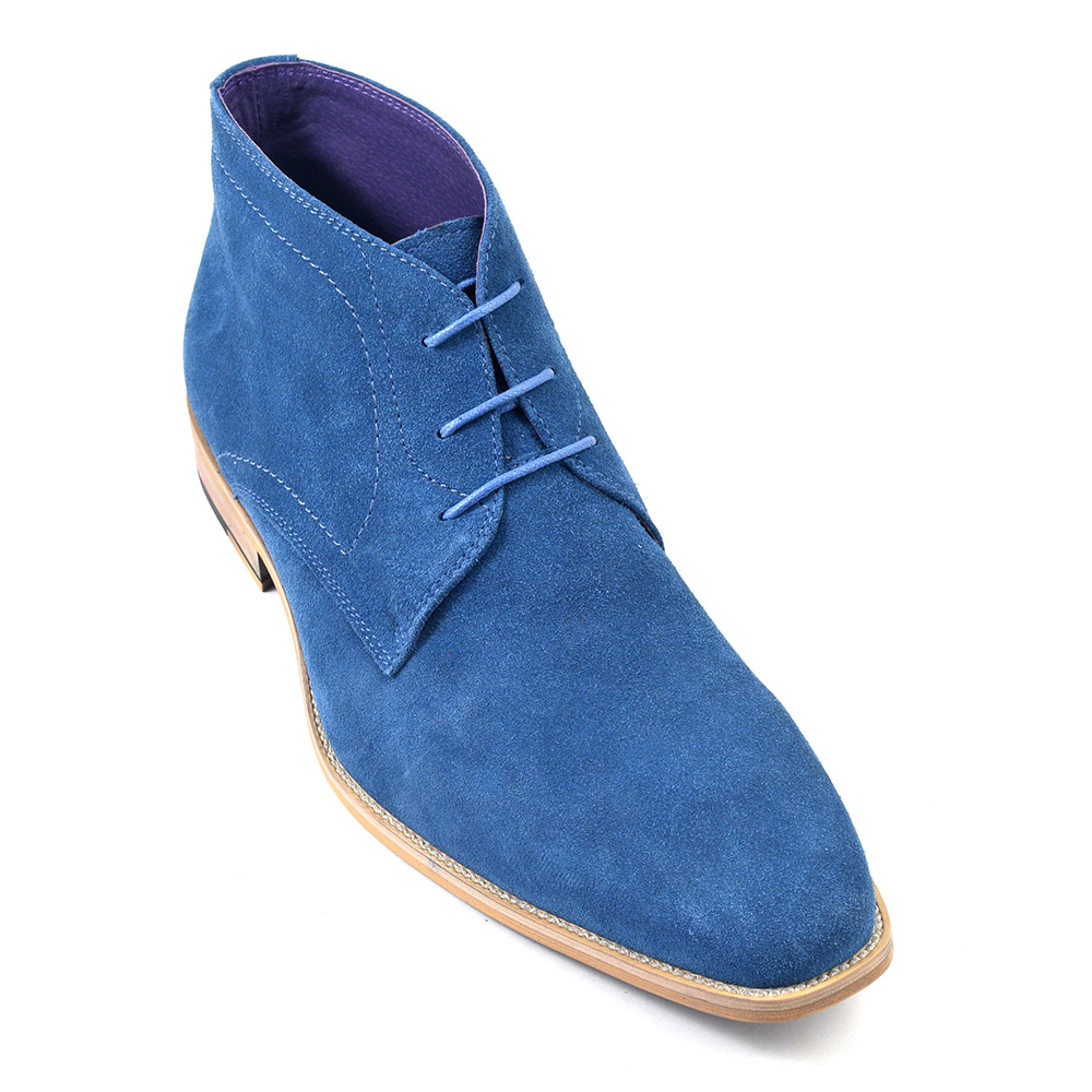 mens blue suede boots uk
