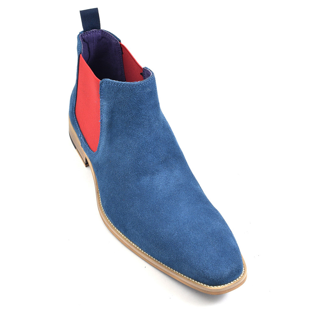 mens blue suede chelsea boots uk