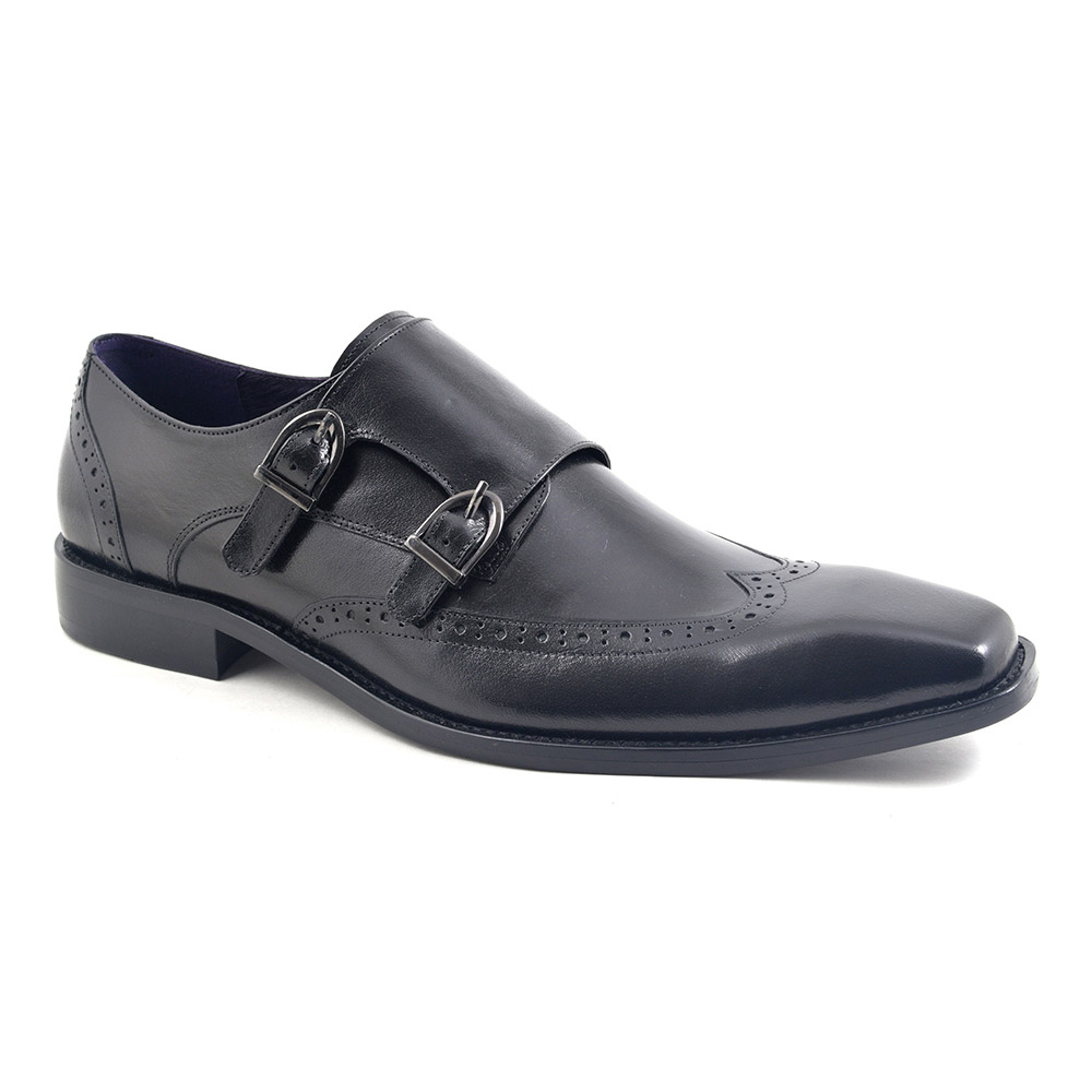 men's black monk strap shoes