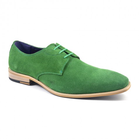 Buy Mens Green Suede Derby Shoes | Gucinari