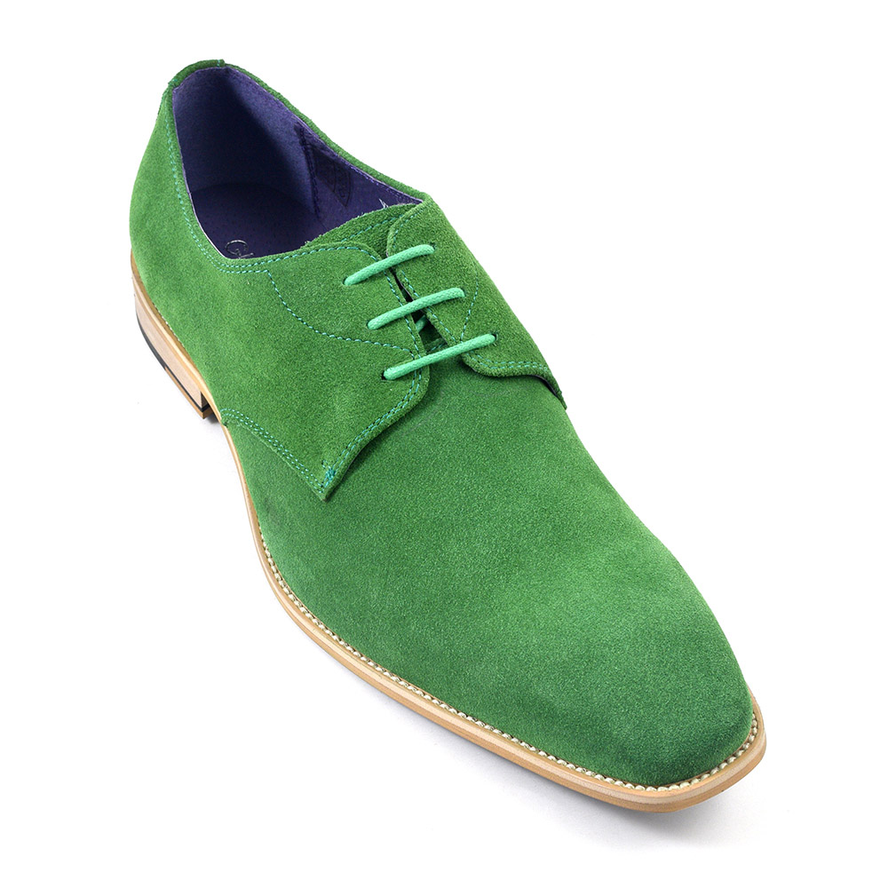 Buy Mens Green Suede Derby Shoes | Gucinari