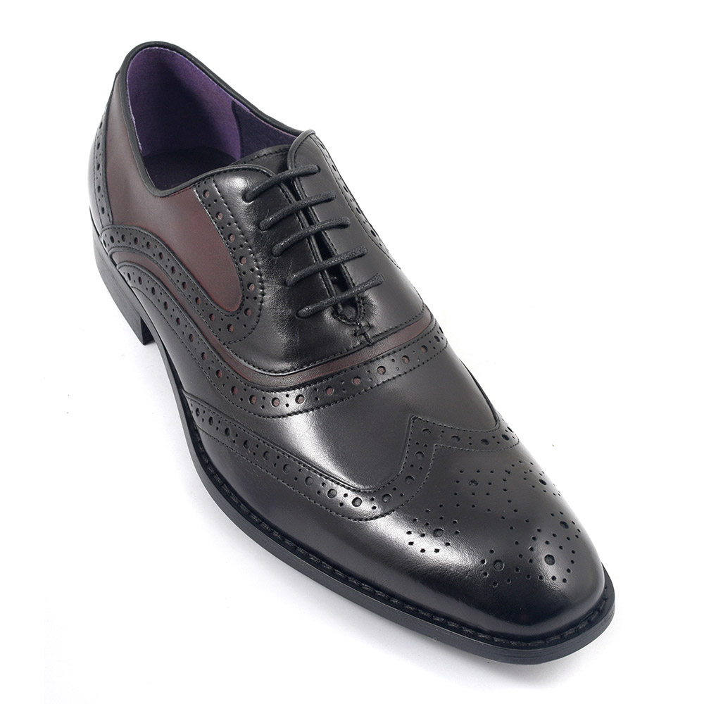 wine brogue boots