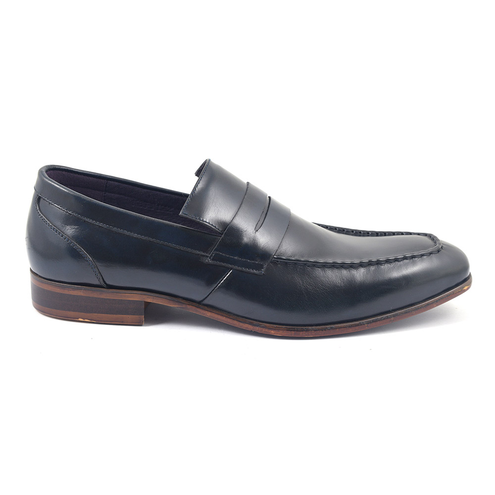 Shop Mens Navy Penny Loafer | Gucinari Designer Shoes