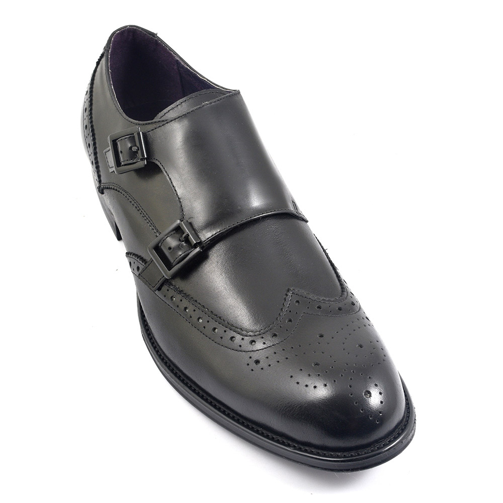 Buy Mens Black Double Monk Strap Shoes | Gucinari