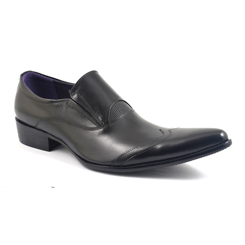 Buy Mens Black Pointed Slip-On Shoes 