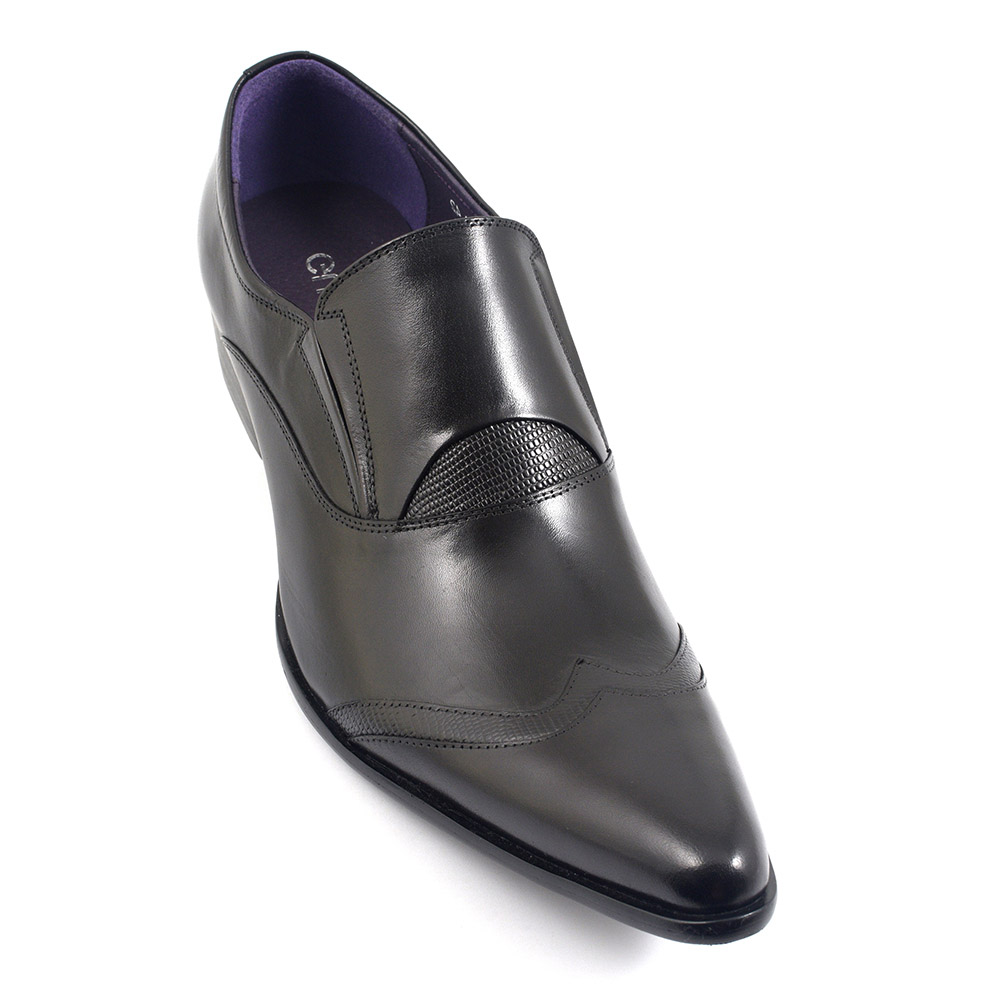 Buy Mens Black Pointed Slip-On Shoes 