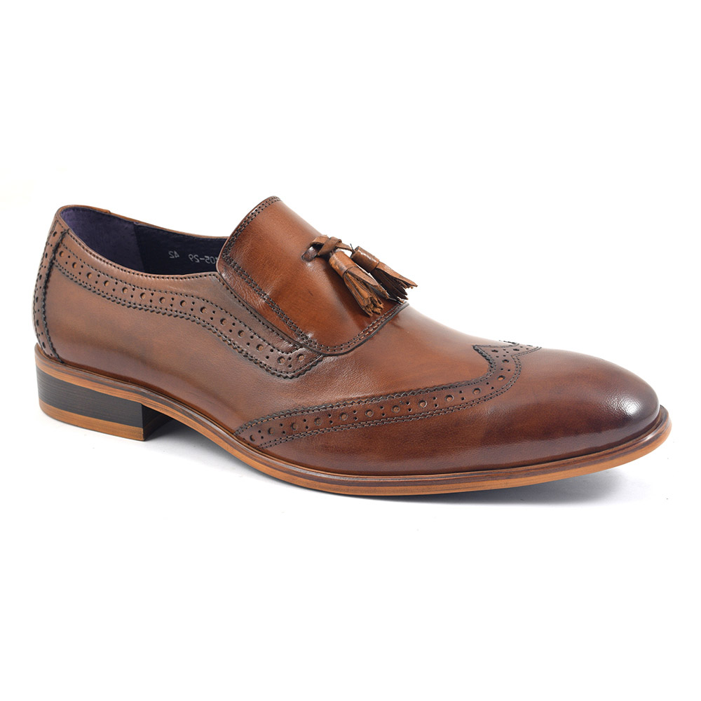 Buy Mens Tan Tassel Loafers Slip-On Brogues| Gucinari Style