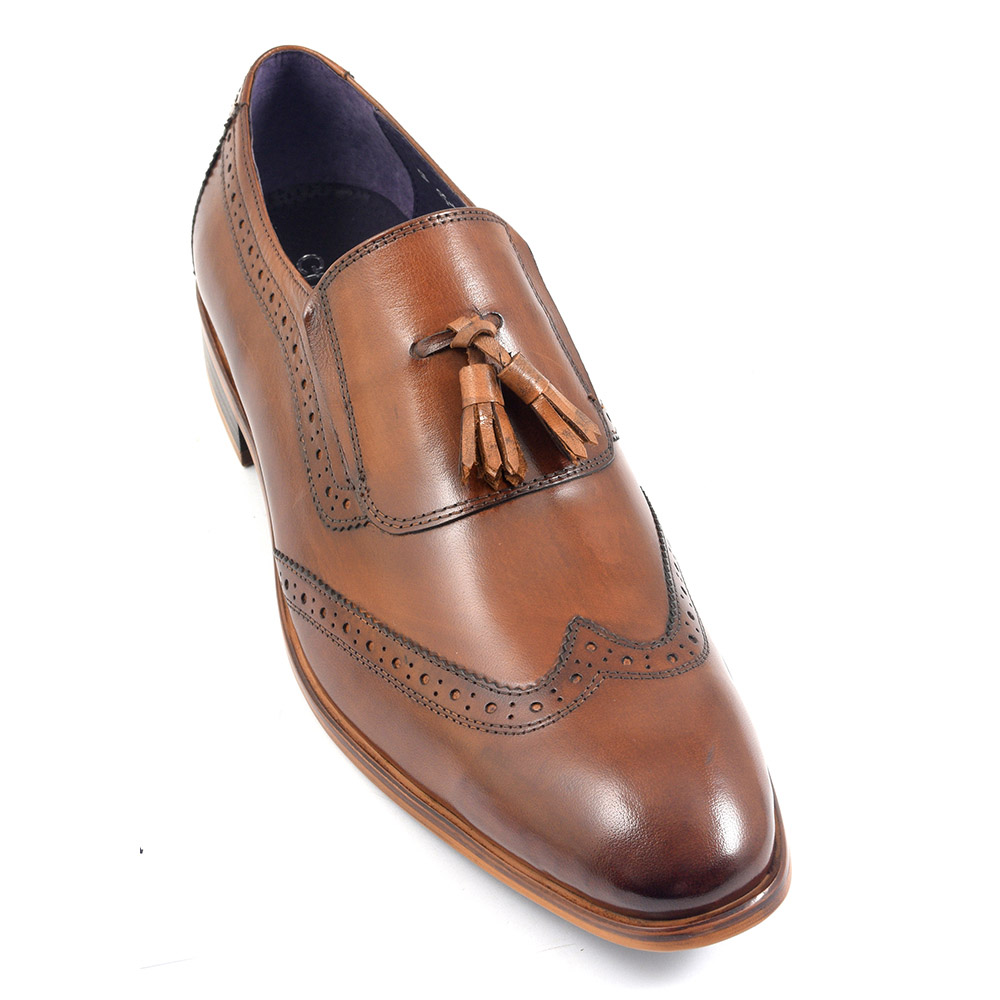 Buy Mens Tan Tassel Loafers Slip-On Brogues| Gucinari Style