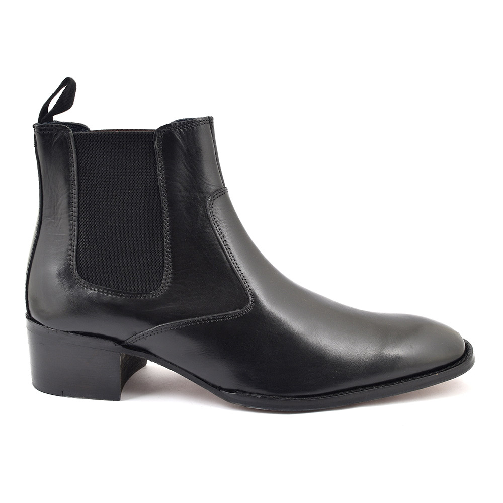 Find Mens Black Cuban Heel Chelsea Boot | Gucinari