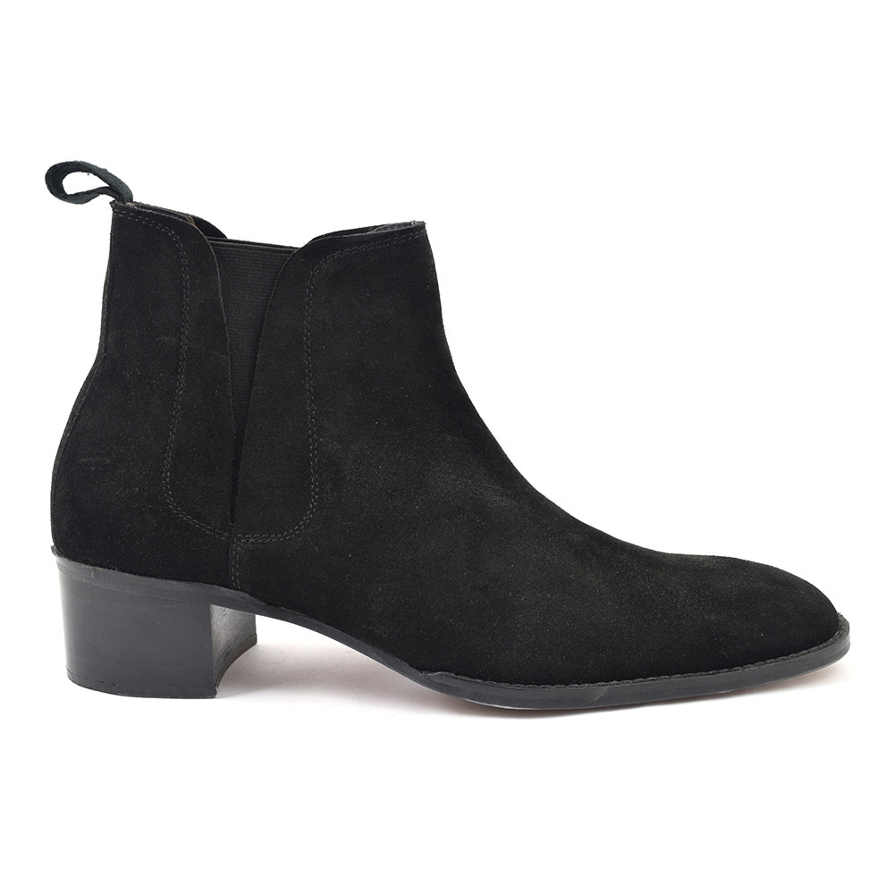 Buy Black Suede Cuban Heel Boots | Gucinari Men