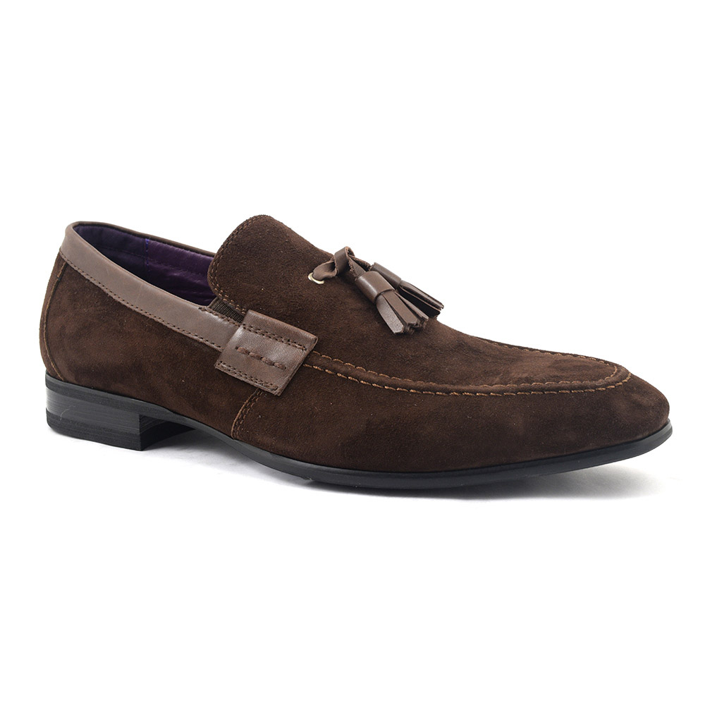 Buy Brown Suede Tassel Loafer | Mens Shoes | Gucinari