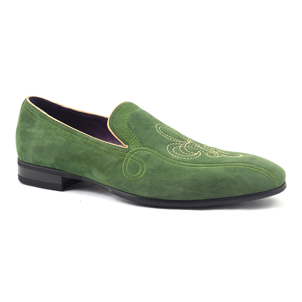 Buy Mens Olive Green Suede Loafer Gucinari Style