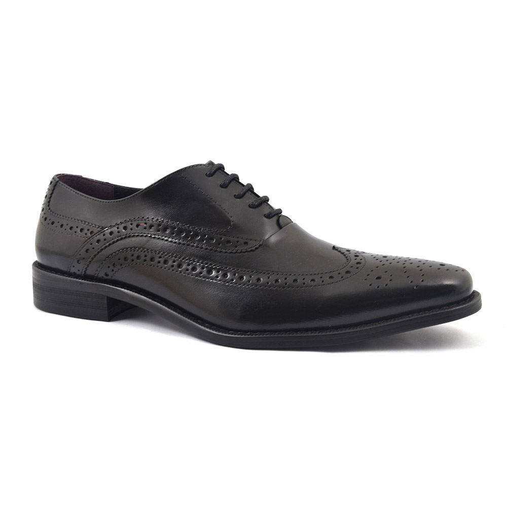 Buy Mens Black Oxford Brogue Shoes | Gucinari