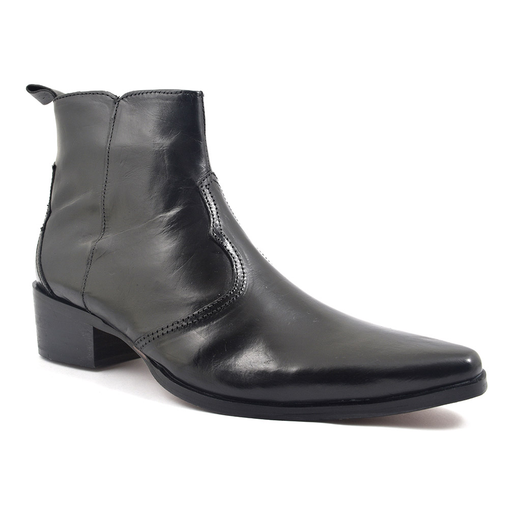 mens black pointed chelsea boots