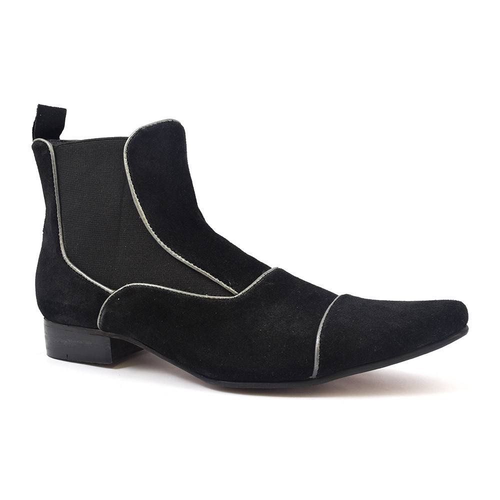 suede pointed chelsea boots