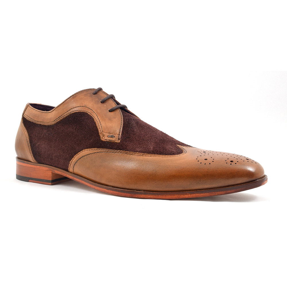 brown suede derby shoes