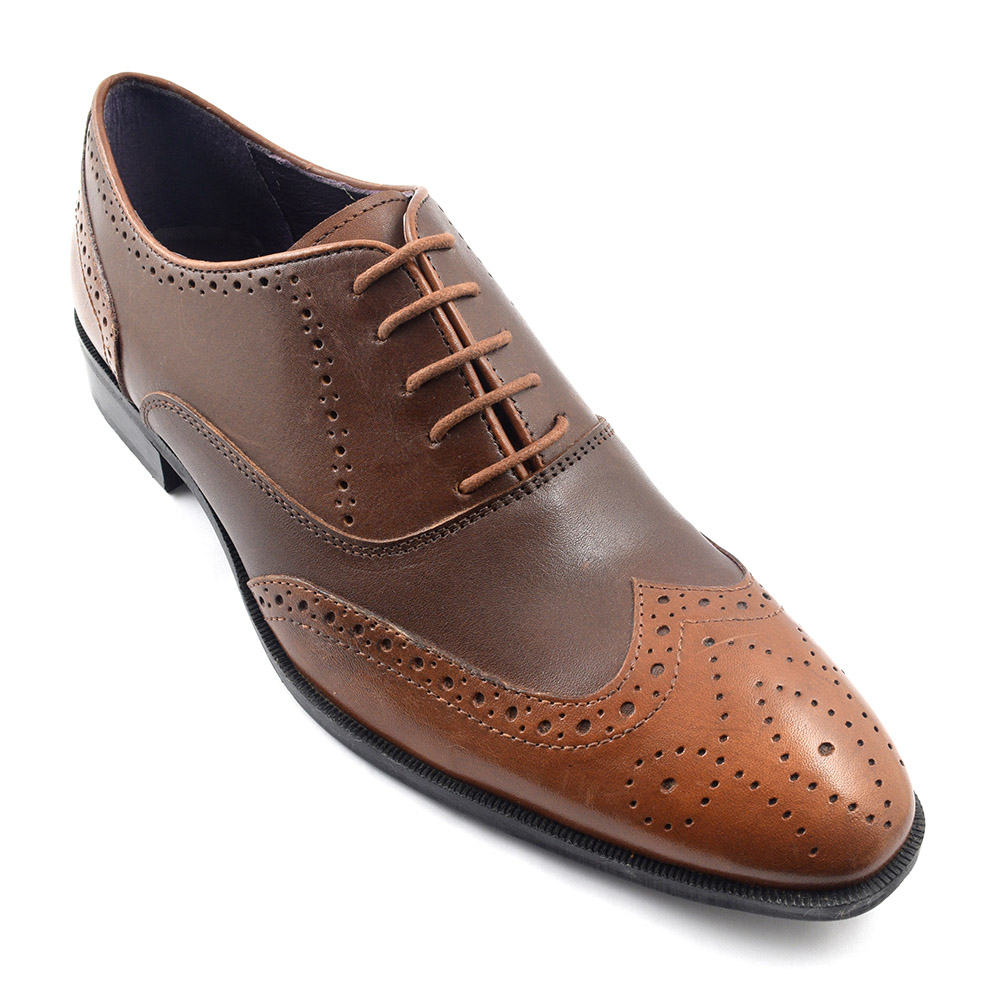 Shop Mens Tan Brown Two Tone Oxford Shoes Gucinari Shoes Gucinari