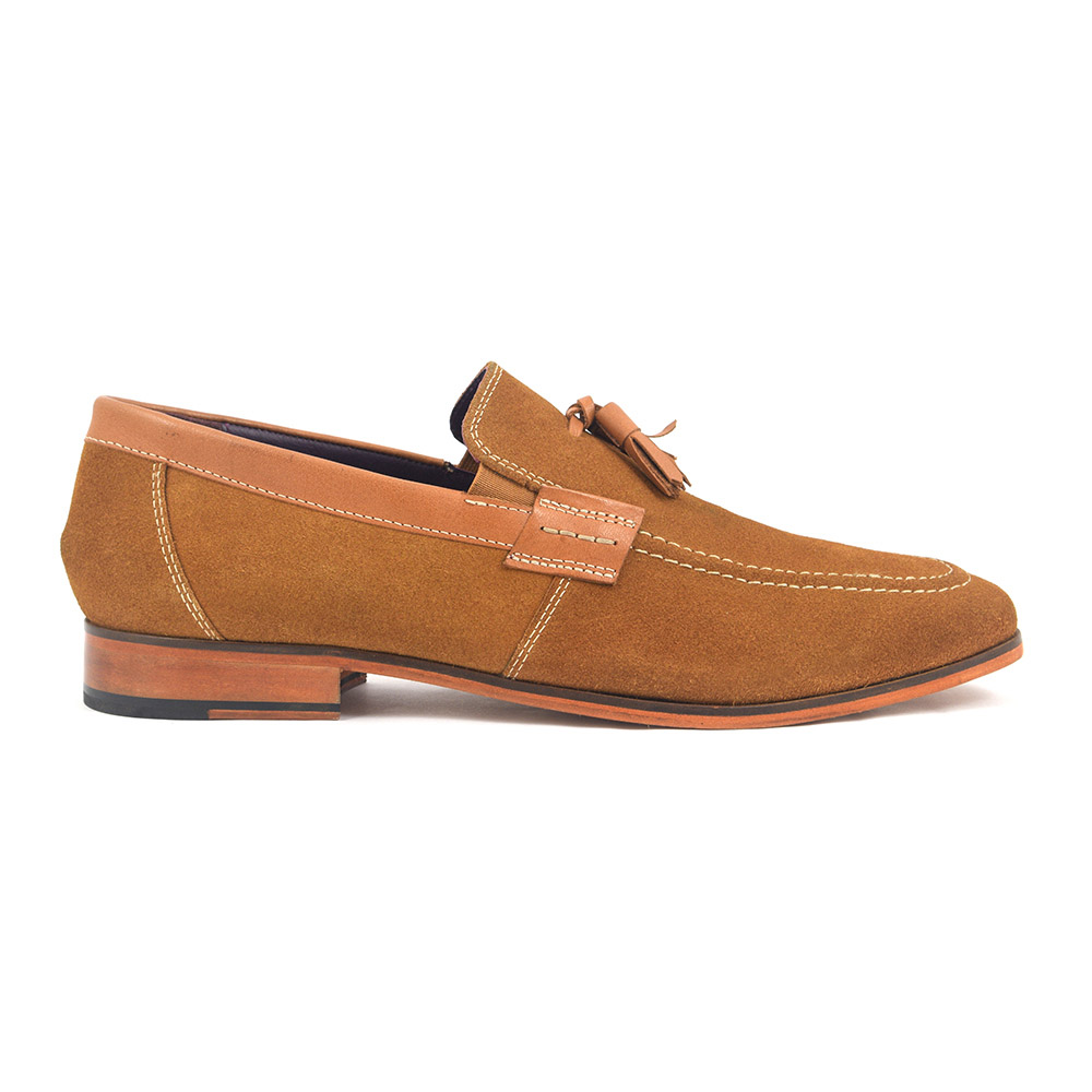 Find Mens Tan Suede Tassel Loafer Gucinari Designer Loafers 6832